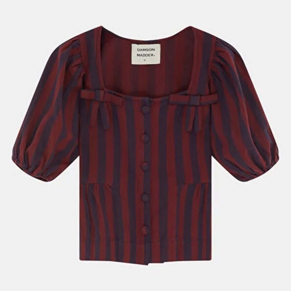 Damson Madder Peplum Burgundy and Navy Blouse